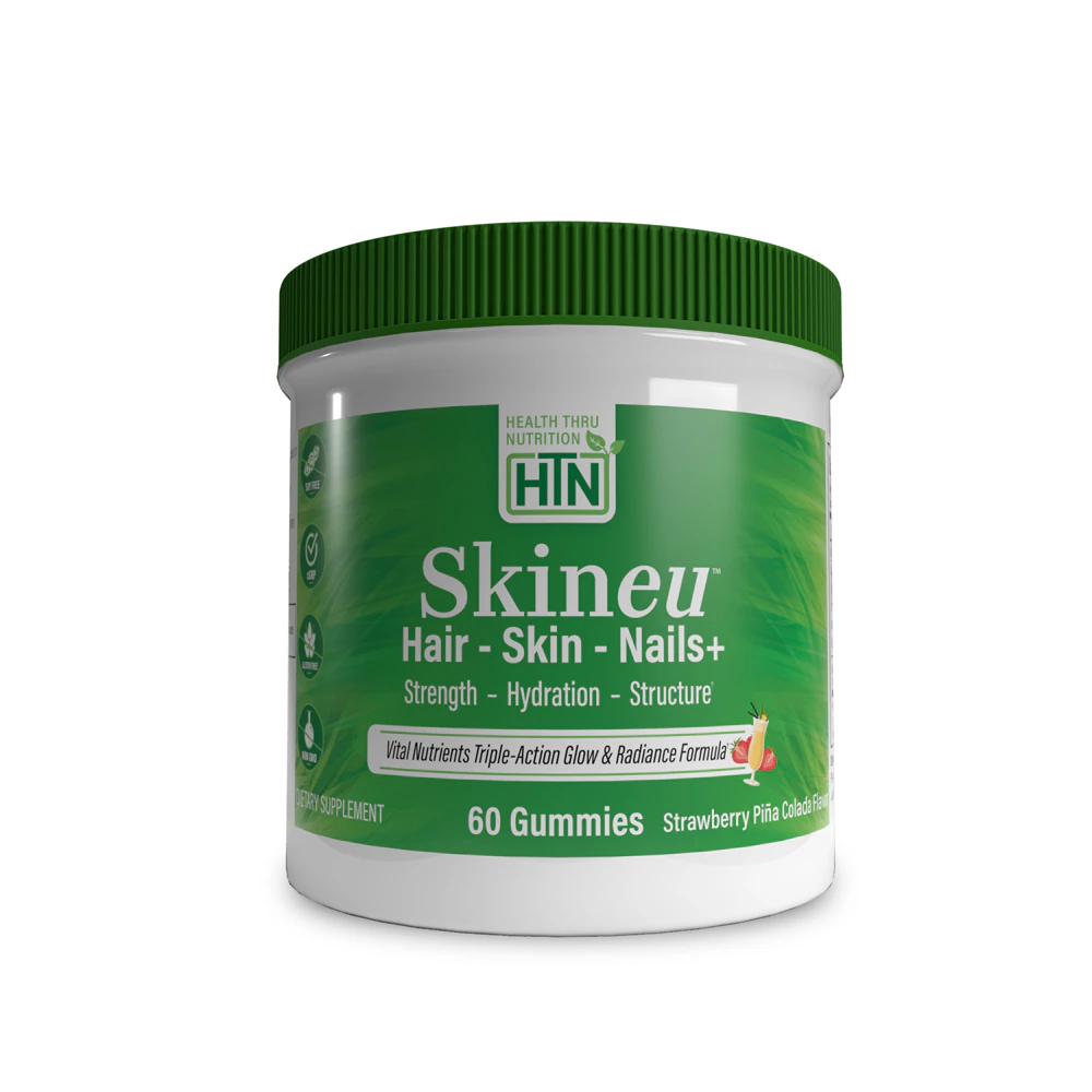 Health Thru Nutrition Skineu Hair - Skin - Nails+ Gummies Strawberry Pina Colada -- 60 Gummies