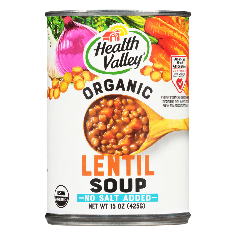 Health Valley Organic Soup No Salt Added Lentil -- 15 fl oz