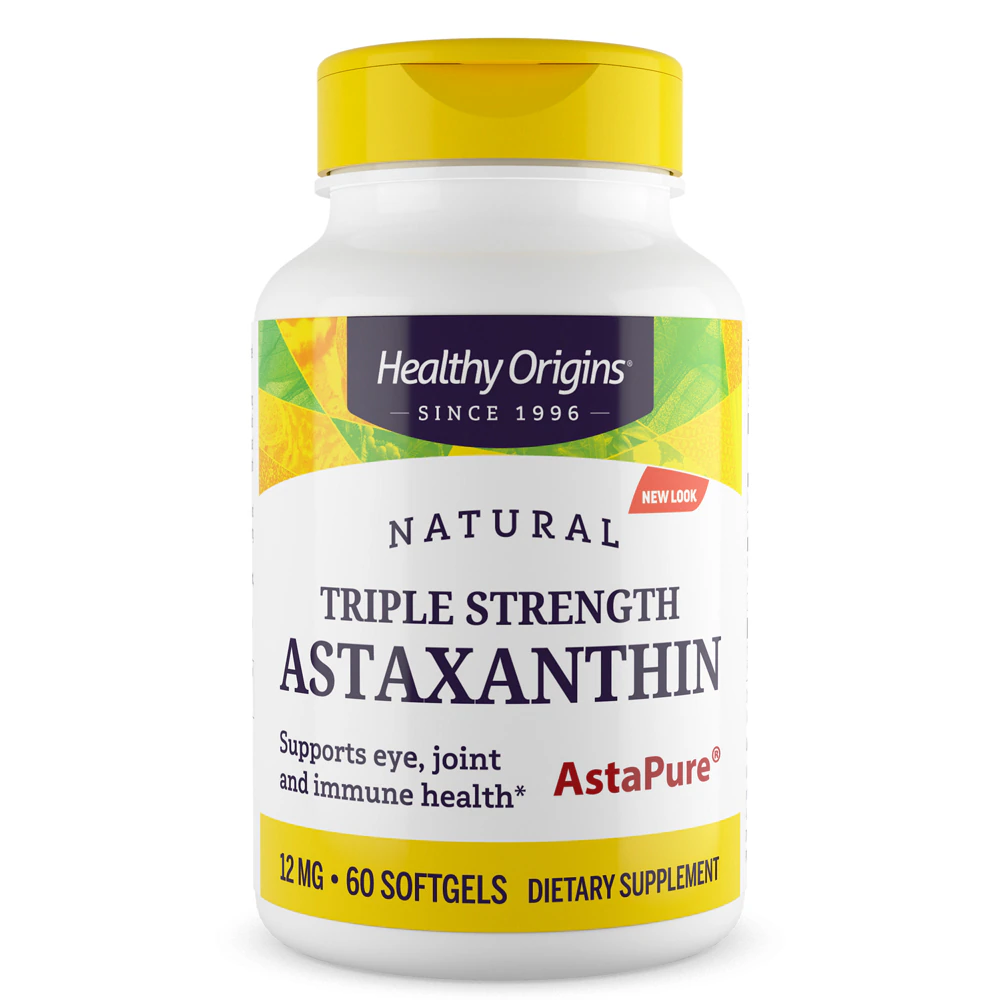 Healthy Origins Astaxanthin Triple Strength -- 12 mg - 60 Softgels