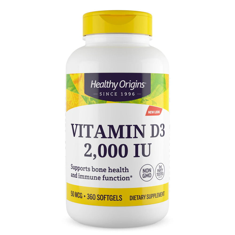 Healthy Origins Vitamin D3 -- 2000 IU - 360 Softgels
