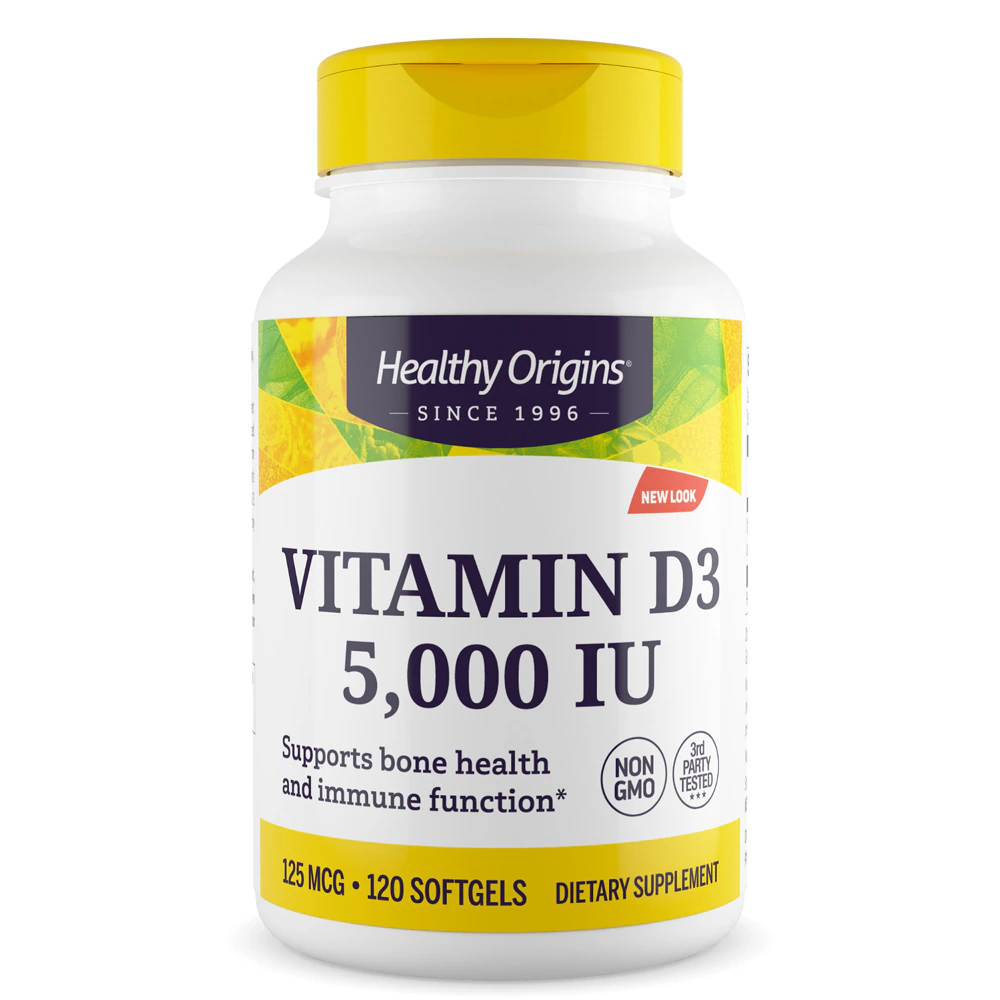 Healthy Origins Vitamin D3 -- 5000 IU - 120 Softgels