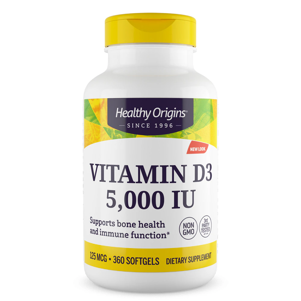 Healthy Origins Vitamin D3 -- 5000 IU - 360 Softgels