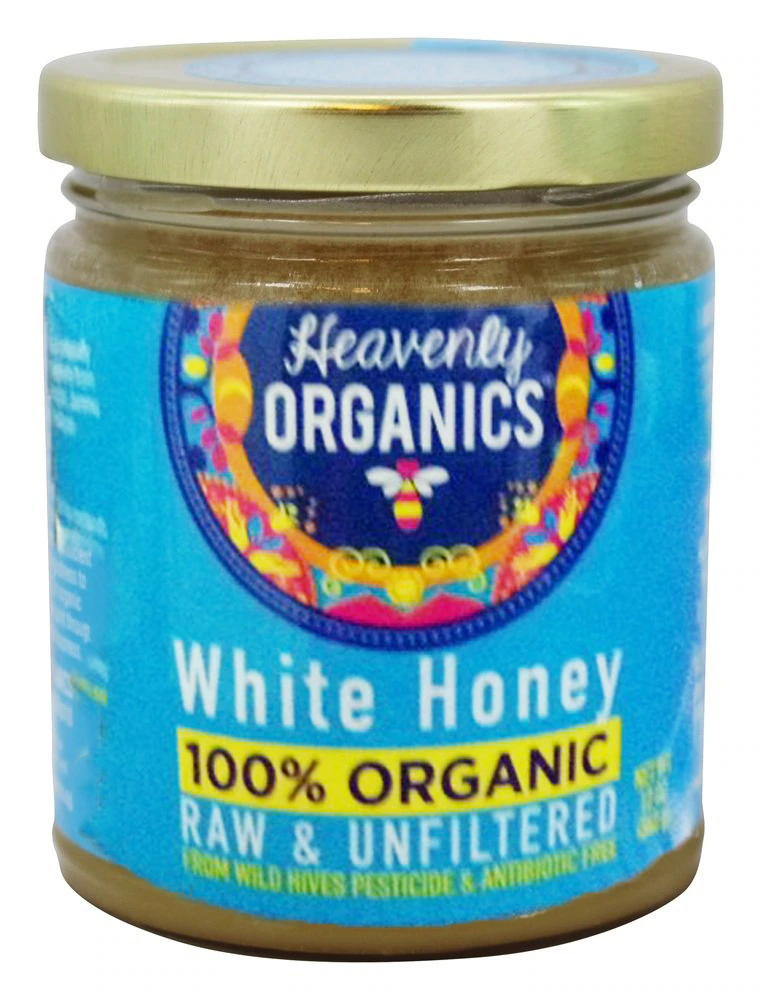 Heavenly Organics Raw & Unfiltered White Honey -- 12 oz
