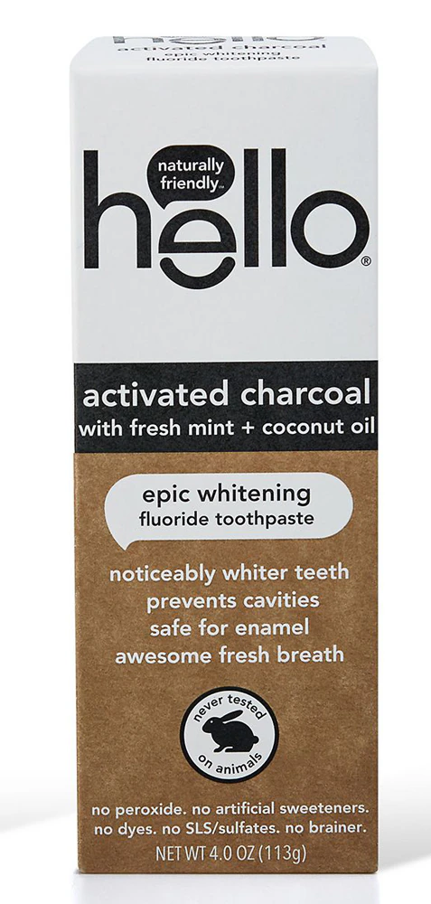 Hello Activated Charcoal Epic Whitening Fluoride Toothpaste -- 4 oz