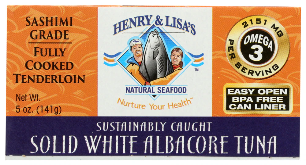 Henry & Lisa's Natural Seafood Solid White Albacore Tuna Sashimi Grade -- 5 oz