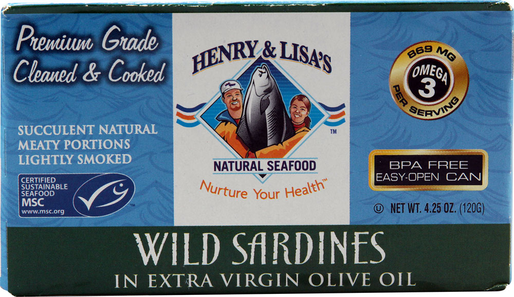 Henry & Lisa's Natural Seafood Wild Sardines Extra Virgin Olive Oil -- 4.25 oz