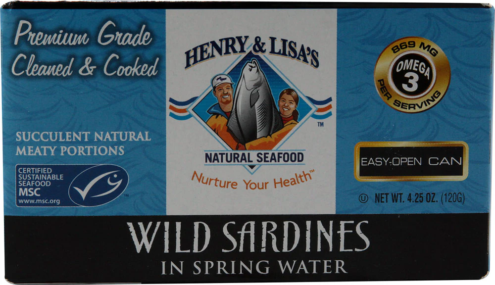 Henry & Lisa's Natural Seafood Wild Sardines in Spring Water -- 4.25 oz