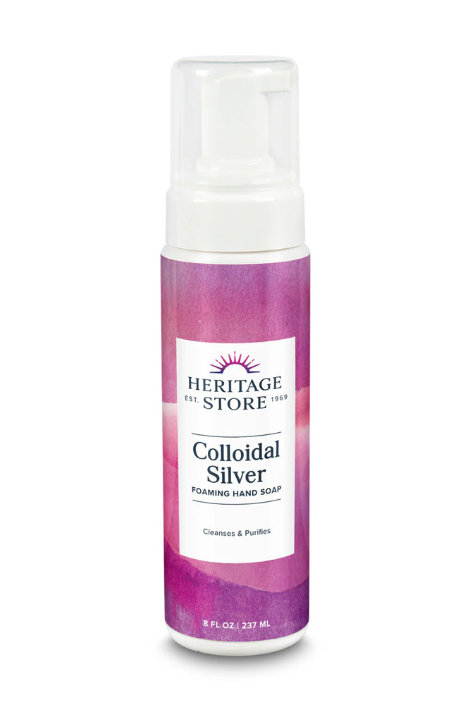 Heritage Store Colloidal Silver Foaming Soap Unscented -- 8 fl oz