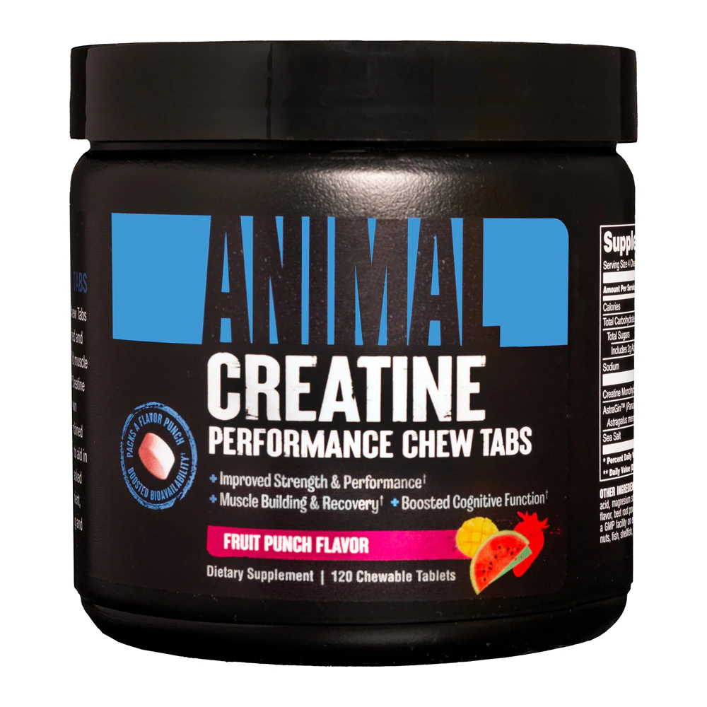 Animal Creatine Performance Chews Fruit Punch -- 120 Chewable Tablets