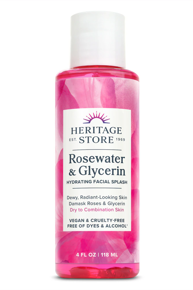 Heritage Store Rosewater & Glycerin Hydrating Facial Splash -- 4 fl oz