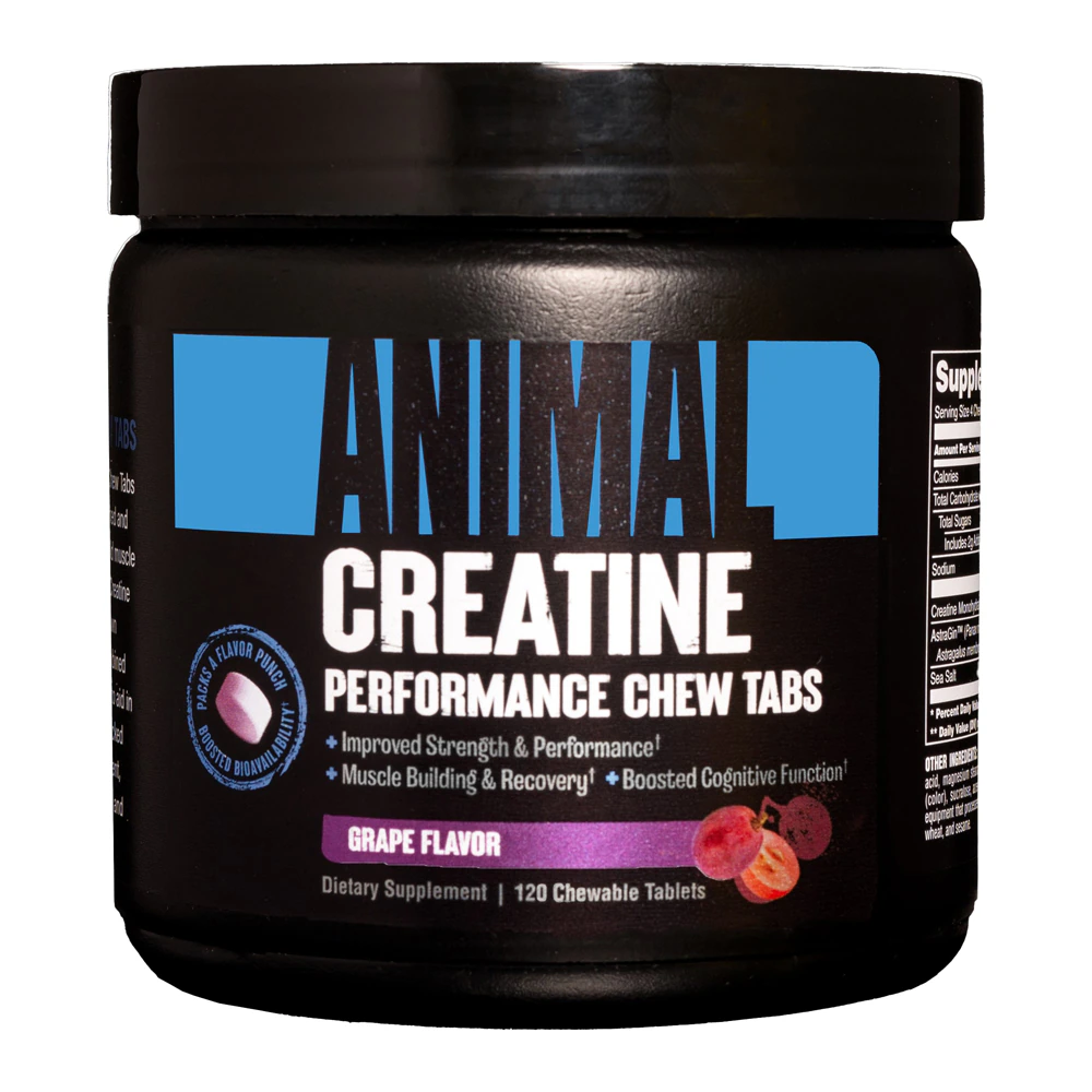 Animal Creatine Performance Chews Grape -- 120 Chewable Tablets