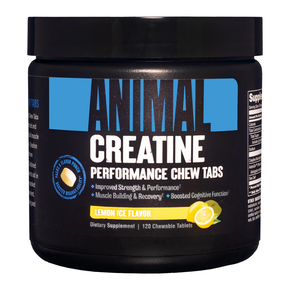 Animal Creatine Performance Chews Lemon Ice -- 120 Chewable Tablets