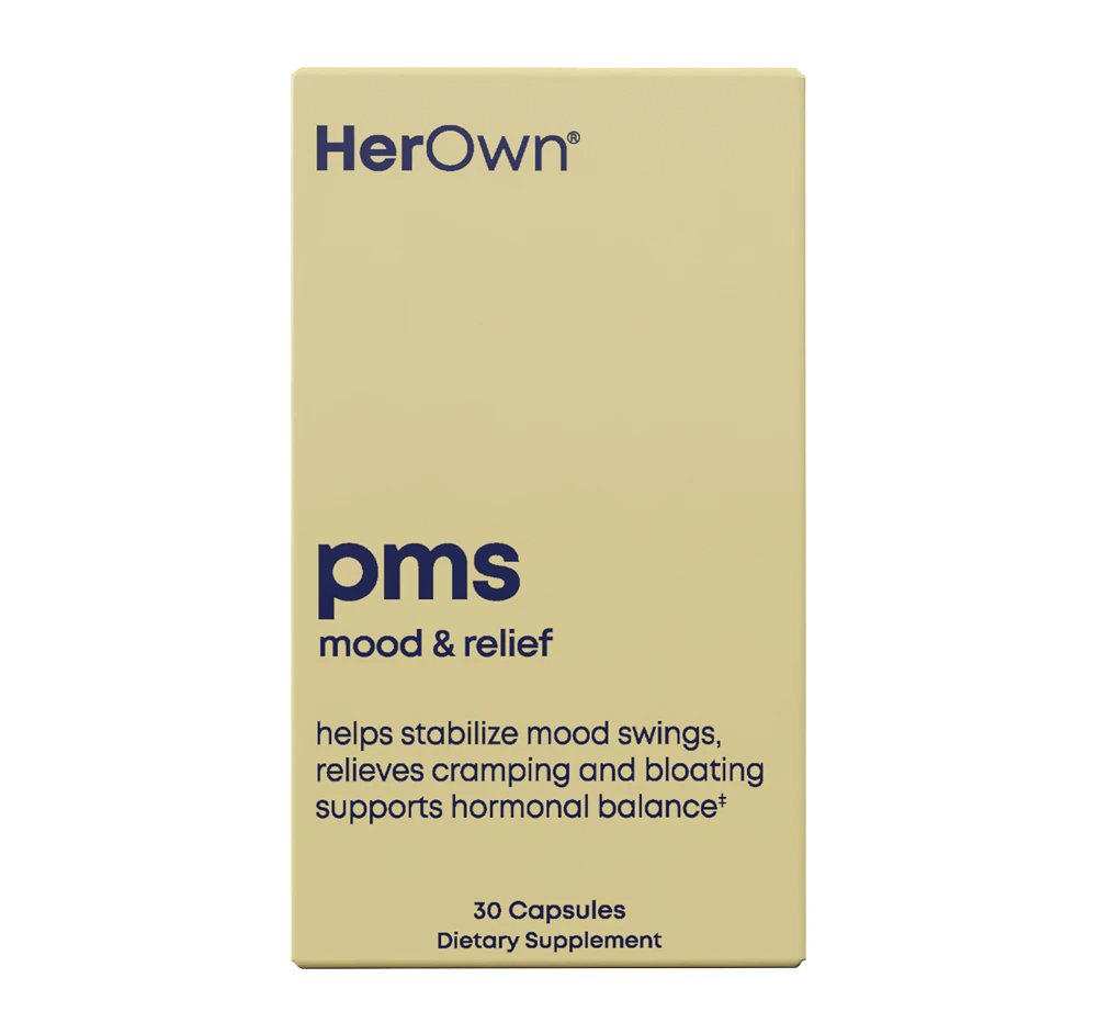 HerOwn PMS - Promotes Positive Mood - Natural Hormone Balance - Helps Relieve Cramping -- 30 Capsules