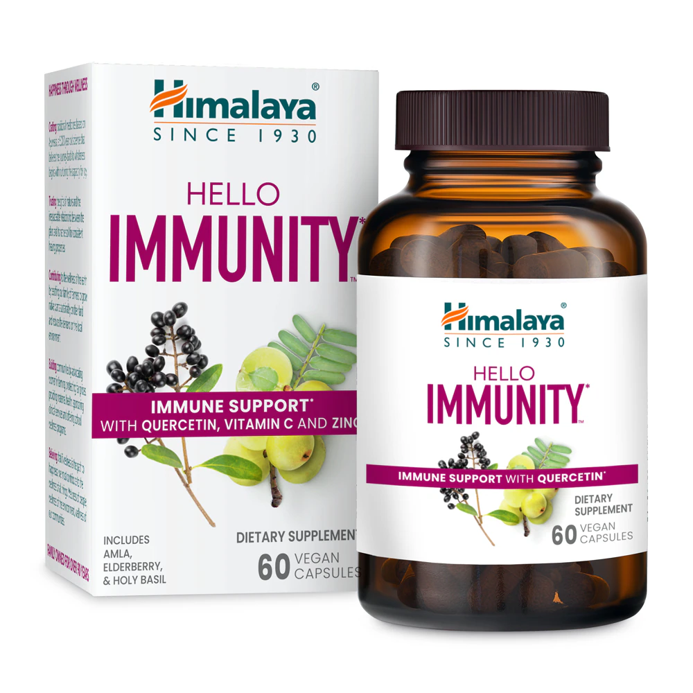 Himalaya Hello Immunity -- Immunity Support with Quercetin 0 Vitamin C & Zinc -- 60 Vegan Capsules