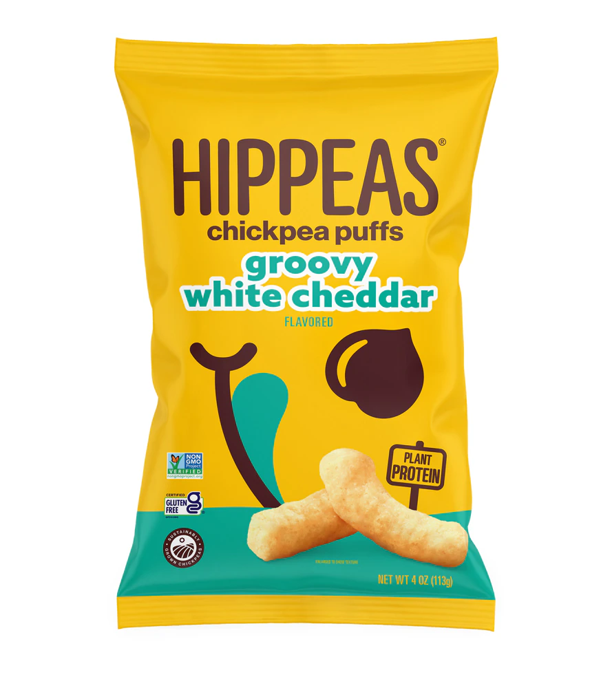 Hippeas Vegan Puffs White Cheddar -- 4 oz