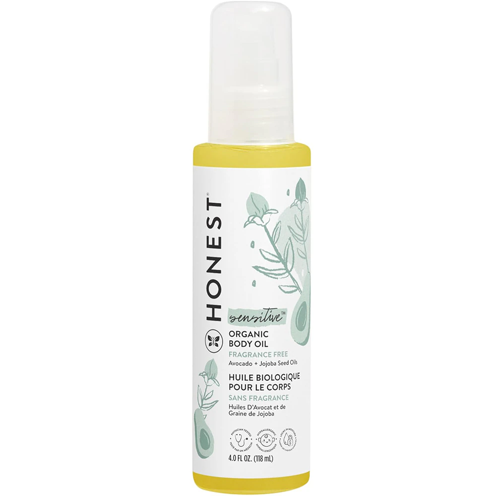 Honest Baby Body Oil Fragrance Free -- 4 fl oz