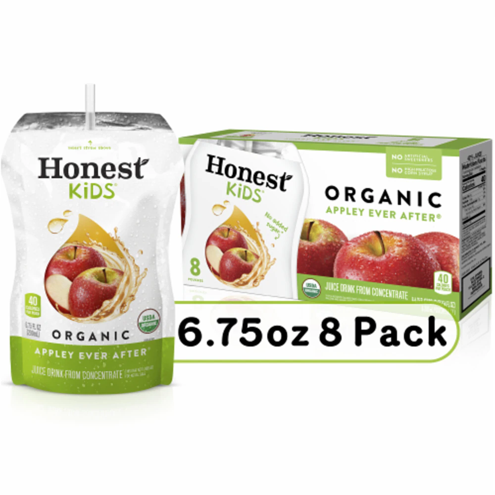 Honest Kids Juice Drink Organic Appley Ever After -- 6.75 fl oz Each / Pack of 8 (54 fl oz)