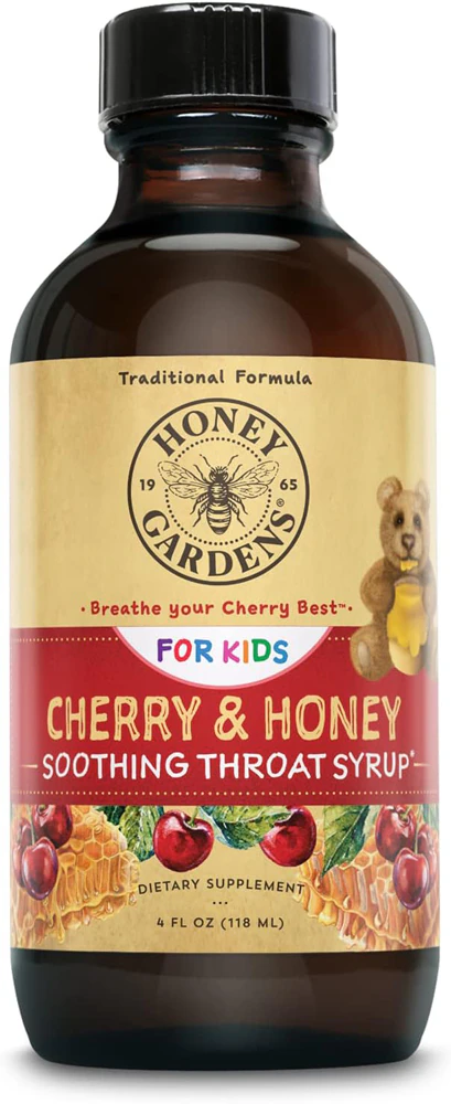 Honey Gardens Kids-Soothing Throat Syrup Cherry & Honey -- 4 fl oz