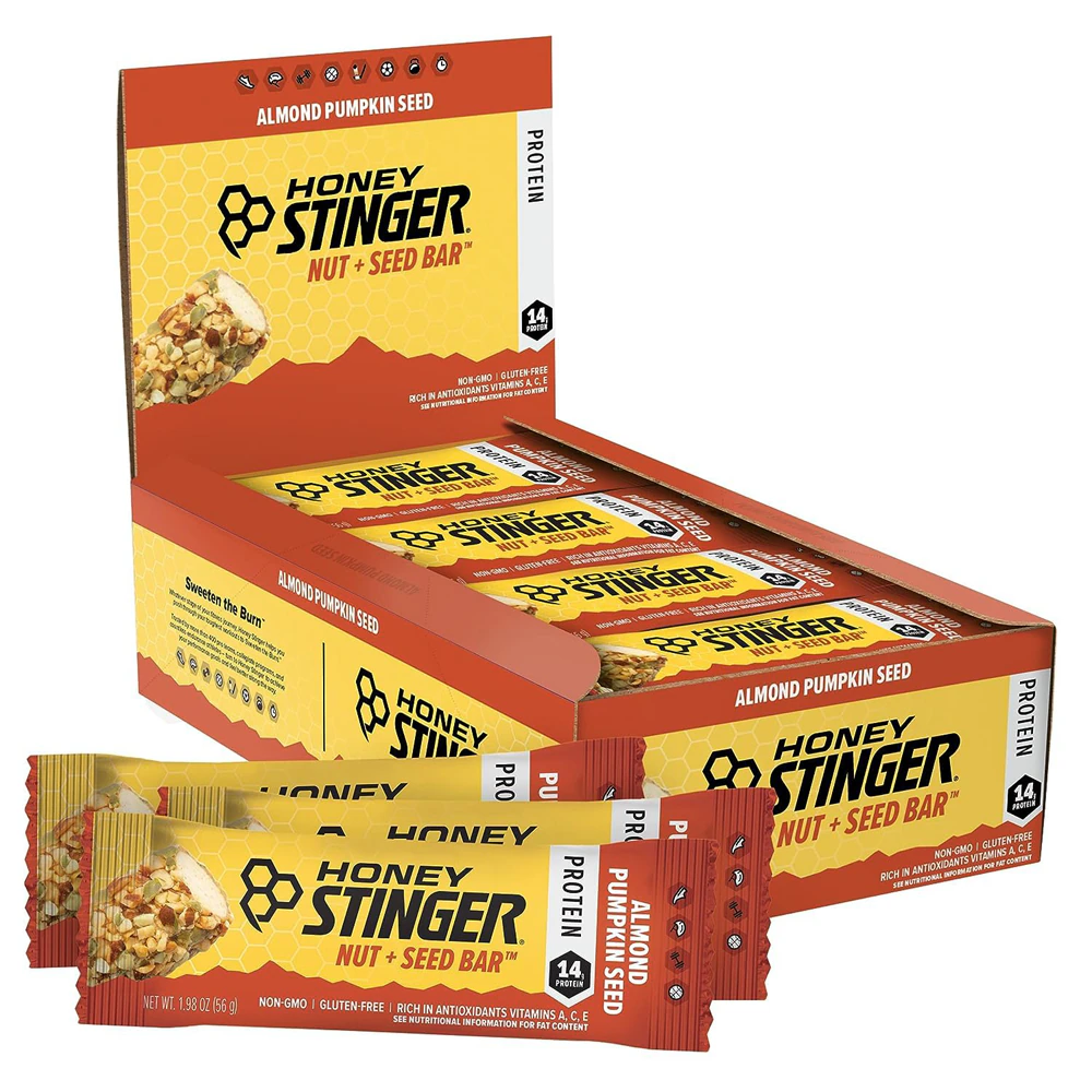 Honey Stinger Almond Pumpkin Seed Nut + Seed Bar -- 12 Bars