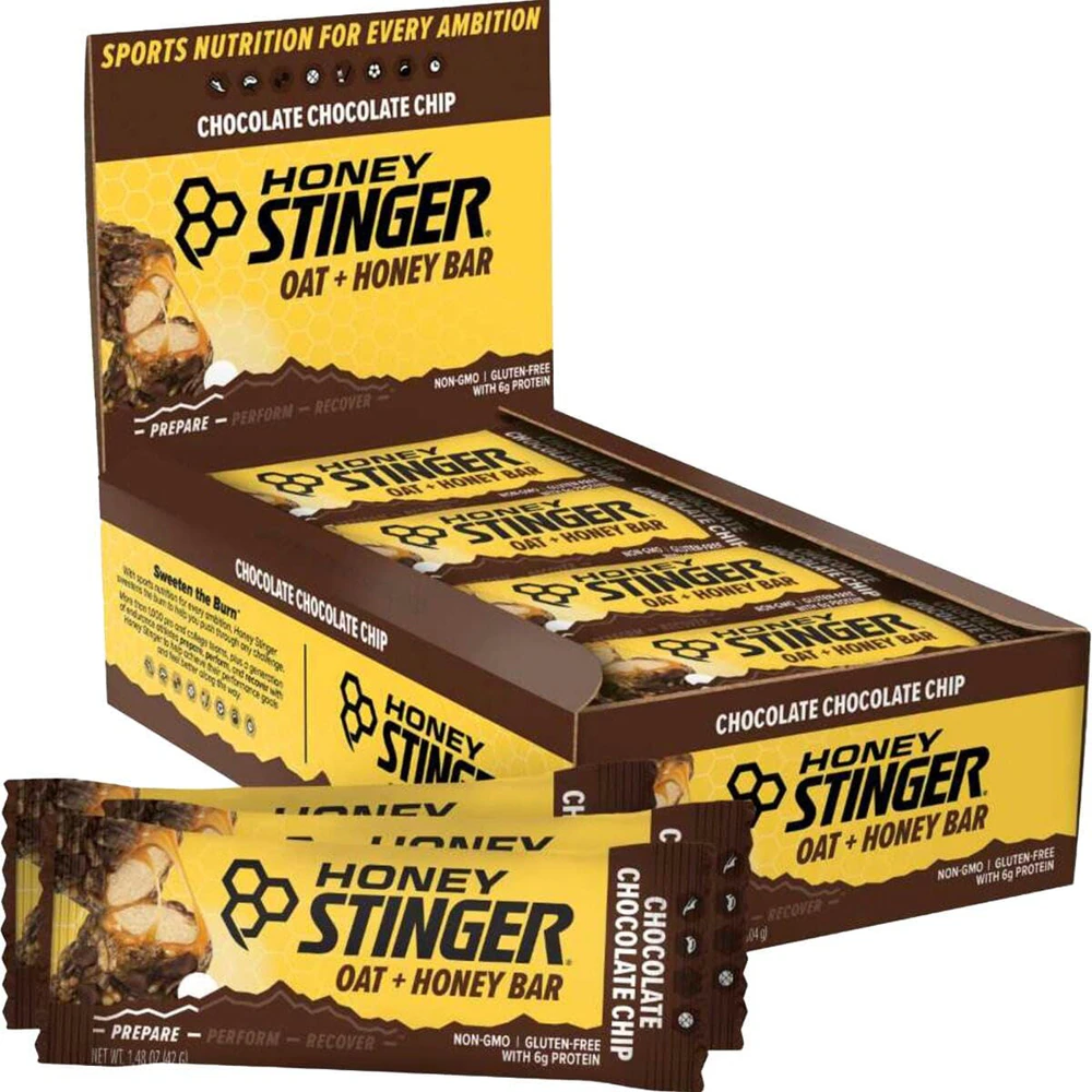 Honey Stinger Oat + Honey Bar Chocolate Chocolate Chip -- 12 Bars