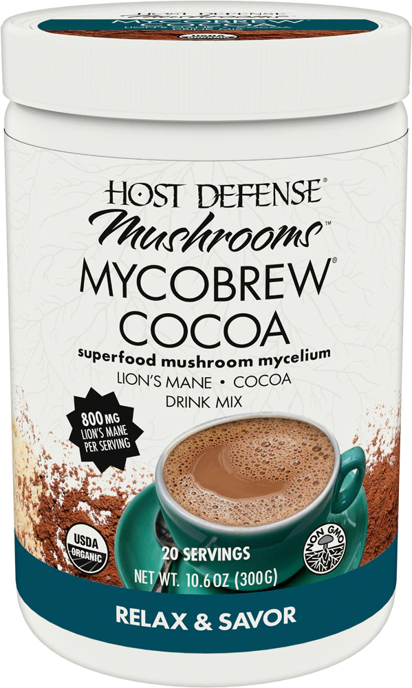 Host Defense Mushrooms MycoBrew Lion's Mane Drink Mix - Canister Cocoa -- 10.5 oz