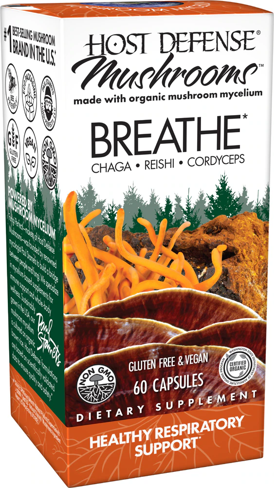 Host Defense Mushrooms Organic Breathe Capsules -- 60 Capsules