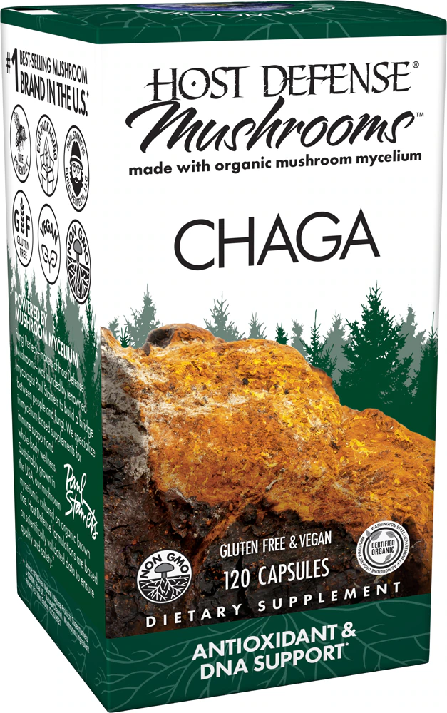 Host Defense Mushrooms Organic Chaga Capsules -- 120 Capsules