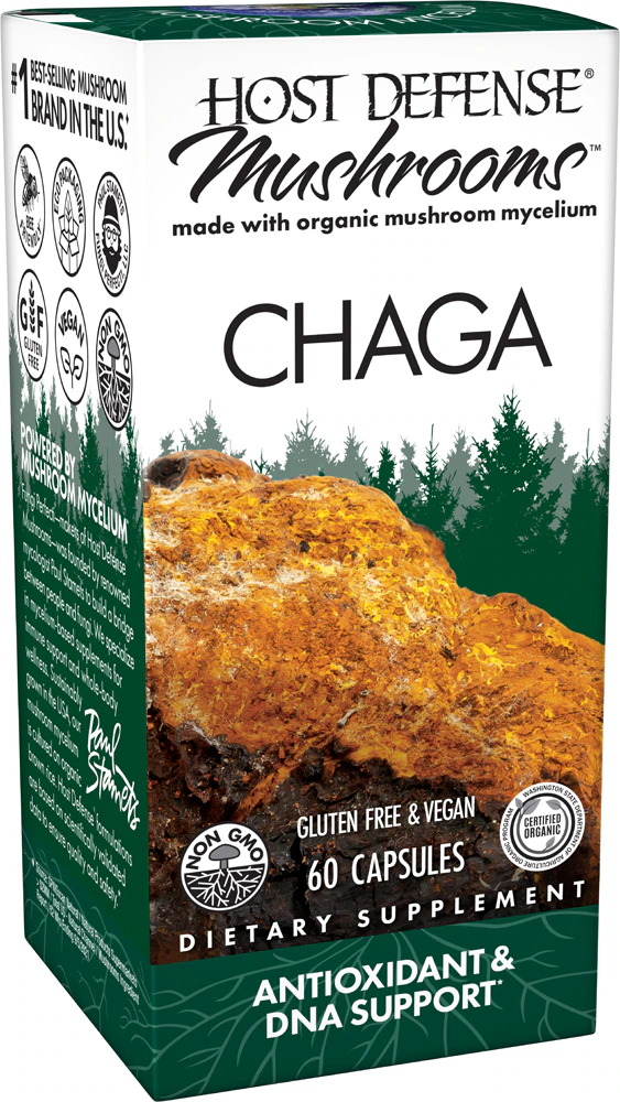 Host Defense Mushrooms Organic Chaga Capsules -- 60 Capsules