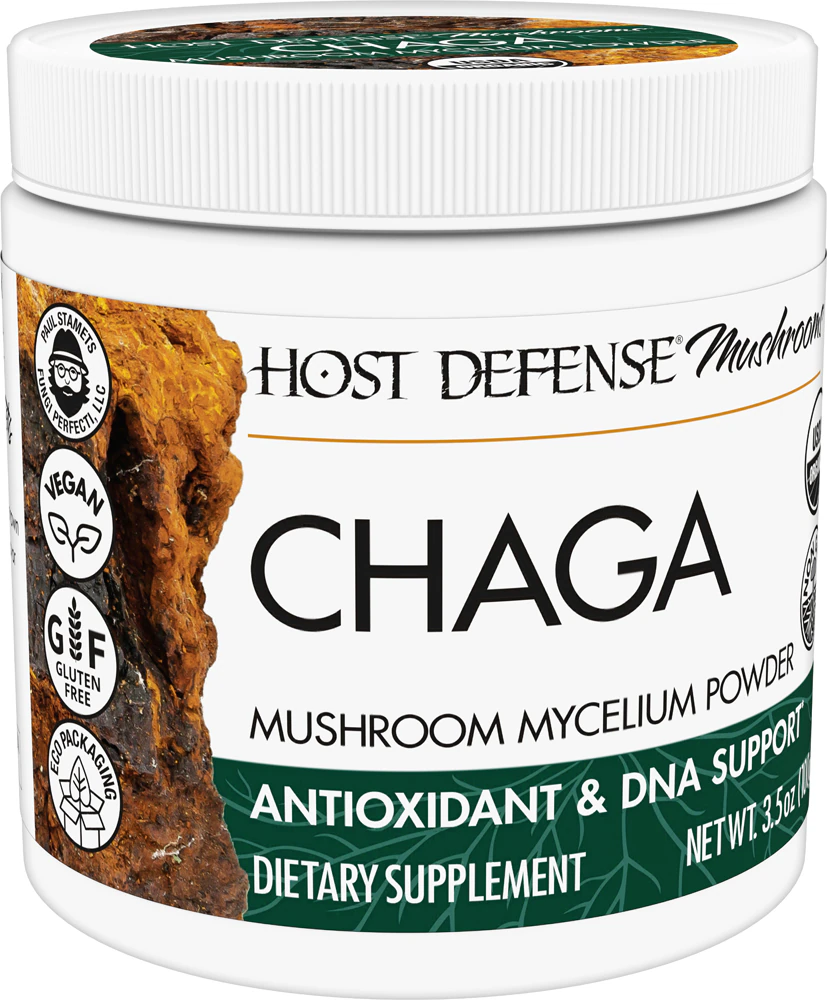 Host Defense Mushrooms Organic Chaga Powder for Antioxidant Support -- 3.5 oz