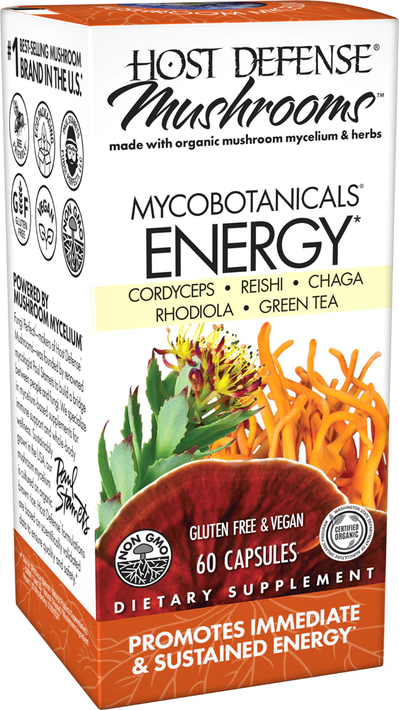 Host Defense Mushrooms Organic MycoBotanicals Energy Capsules -- 60 Capsules