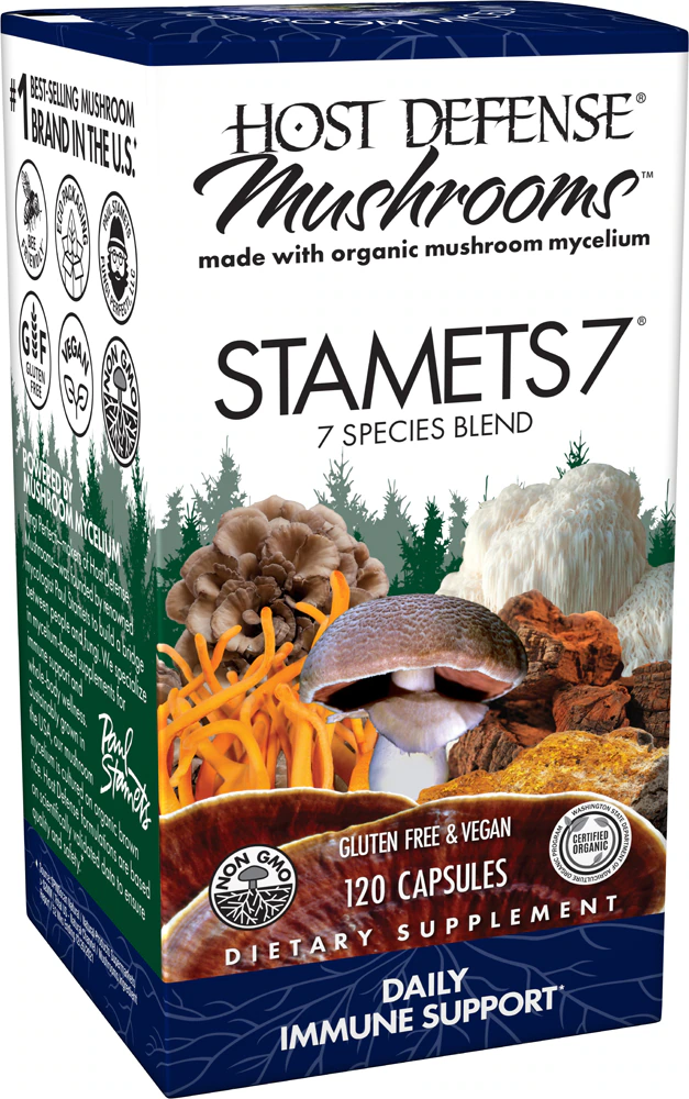 Host Defense Mushrooms Organic Stamets 7 Capsules -- 120 Capsules