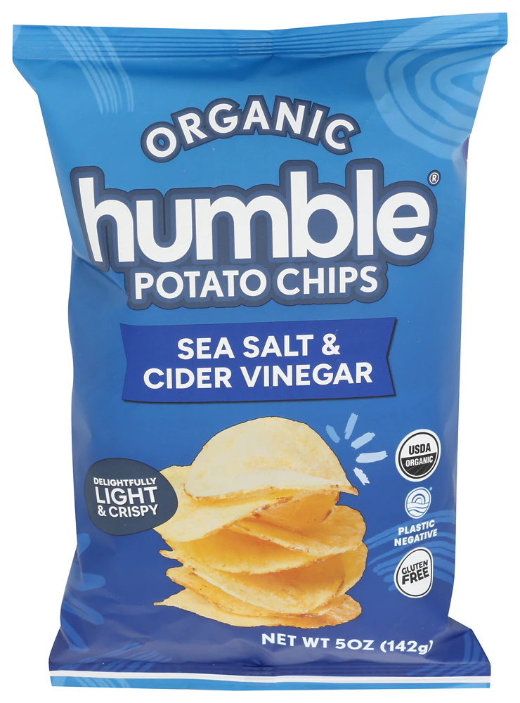Humble Potato Chips Gluten Free Organic Light & Crispy Sea Salt And Cider Vinegar -- 5 oz