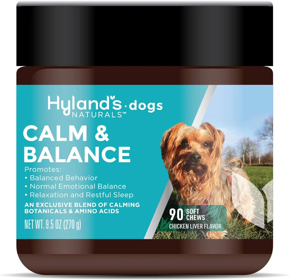 Hyland's Dogs Naturals Calm & Balance Supplement Chicken Liver -- 90 Soft Chews