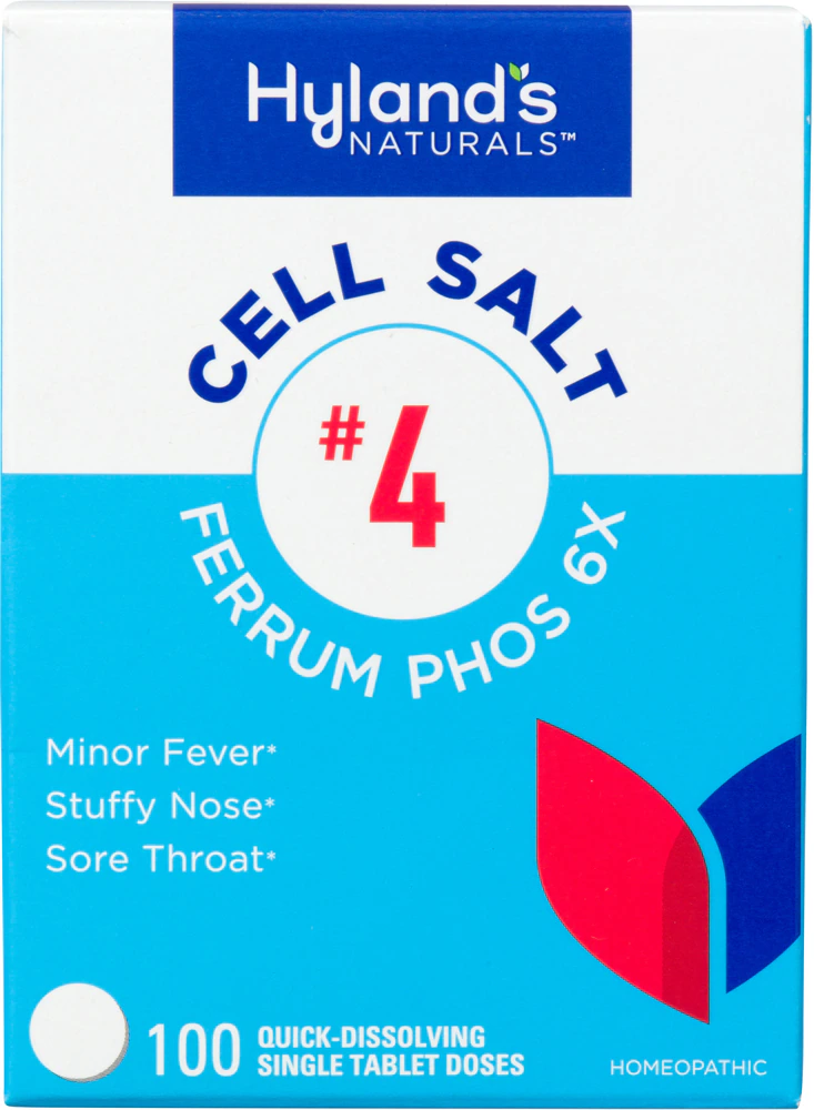 Hyland's Naturals Cell Salt 4 Ferrum Phos 6X -- 100 Quick Dissolving Tablets
