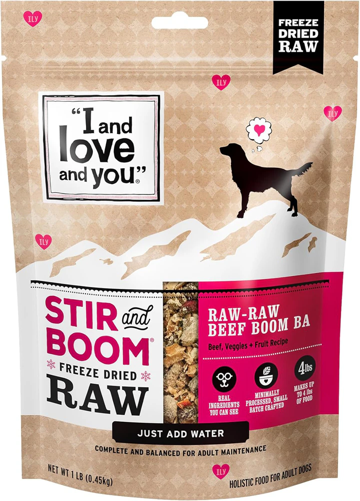 I and Love and You Dog Food Freeze-Dried Stir and Boom Beef -- 1 lb