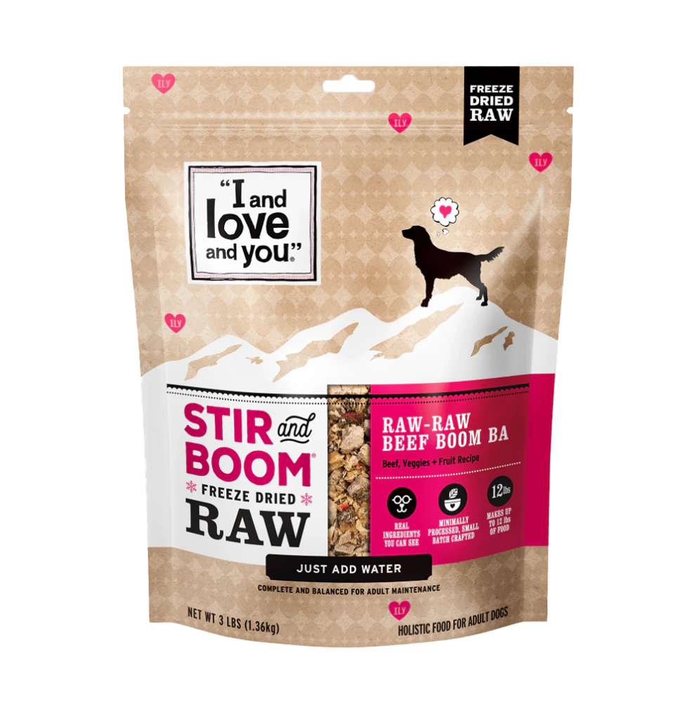 I and Love and You Dog Food Freeze-Dried Stir and Boom Beef -- 3 lbs