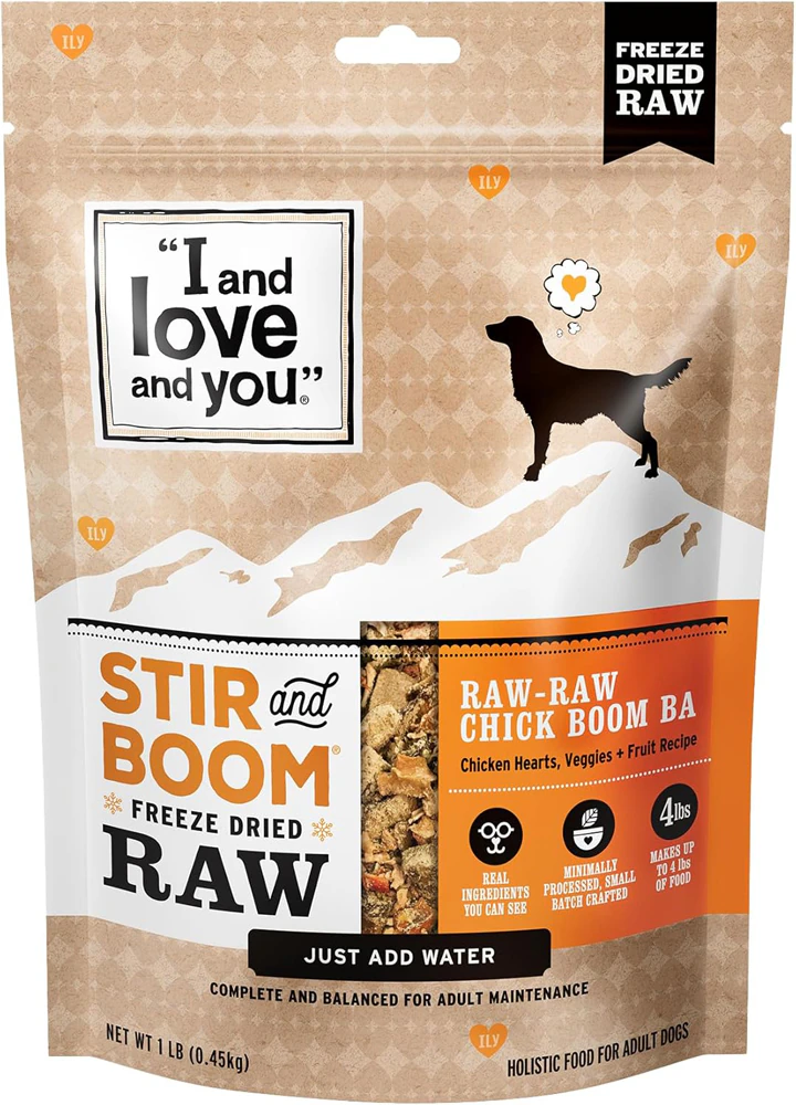 I and Love and You Dog Food Freeze-Dried Stir and Boom Chicken -- 1 lb