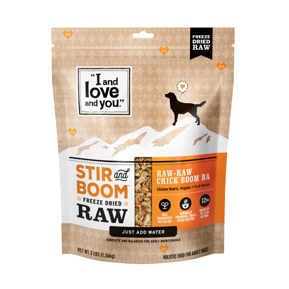 I and Love and You Dog Food Freeze-Dried Stir and Boom Chicken -- 3 lbs