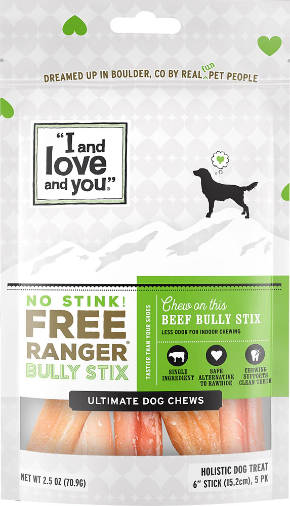 I and Love and You No Stink! Free Ranger Bully Stix Beef -- 2.5 oz