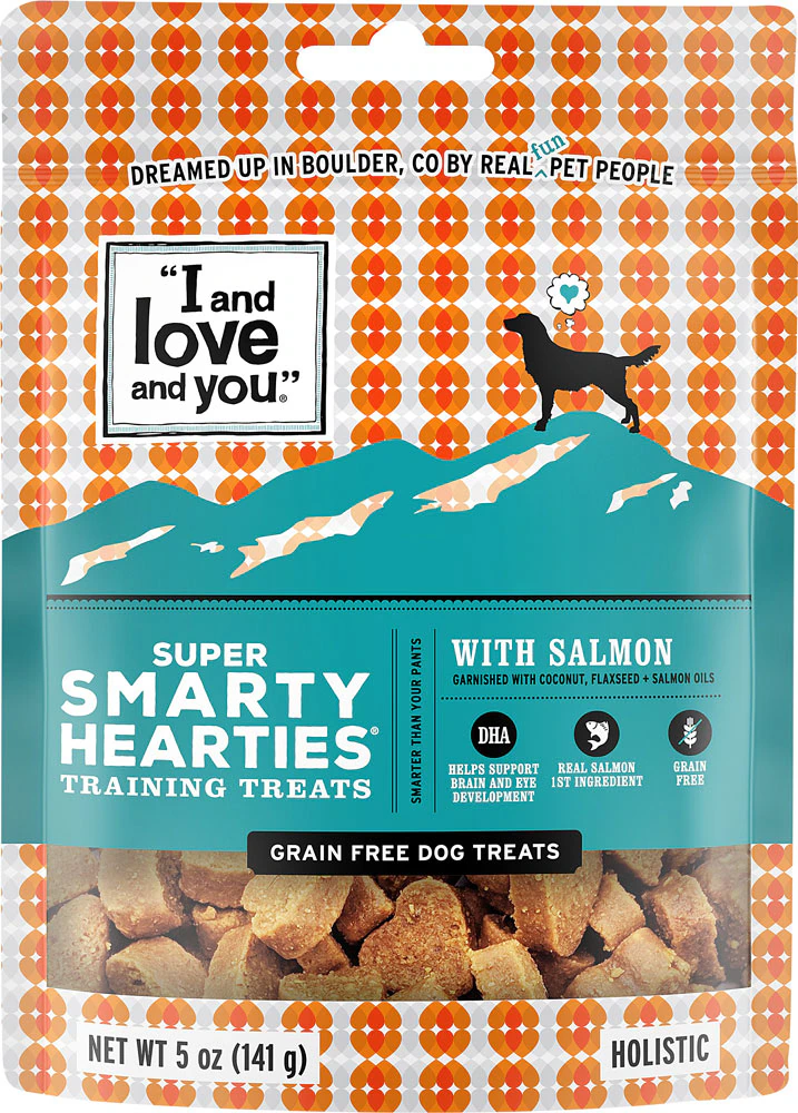 I and Love and You Super Smarty Hearties Dog Treats Salmon -- 5 oz