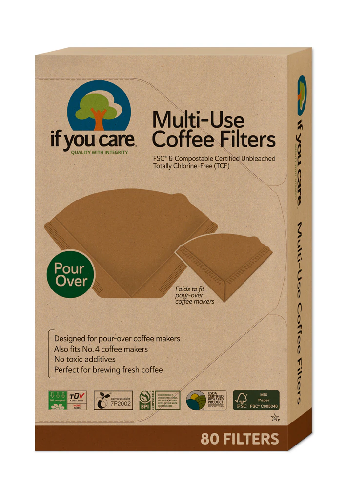 If You Care Coffee Filters Multi-Use No. 4 + Pour-Over -- 80 Filters