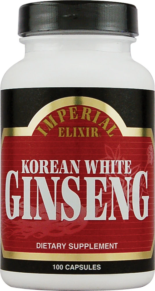Imperial Elixir Korean White Ginseng -- 500 mg - 100 Capsules