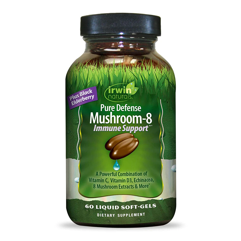 Irwin Naturals Pure Defense Mushroom-8 Immune Support -- 60 Liquid Softgels