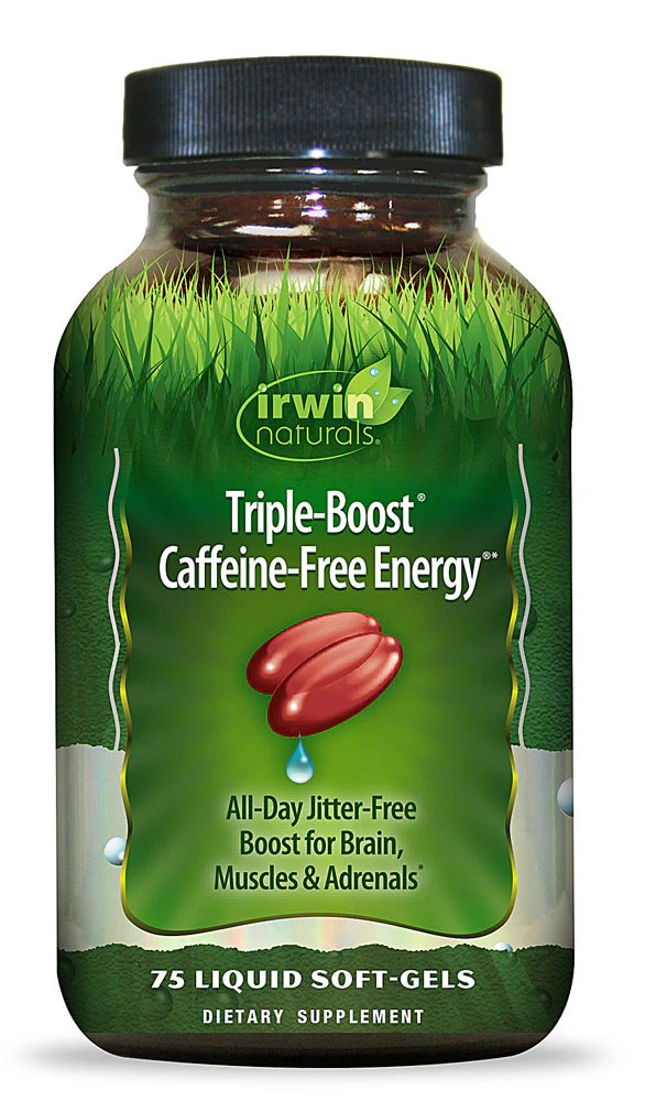 Irwin Naturals Triple-Boost Caffeine Free Energy -- 75 Liquid Gel Capsules