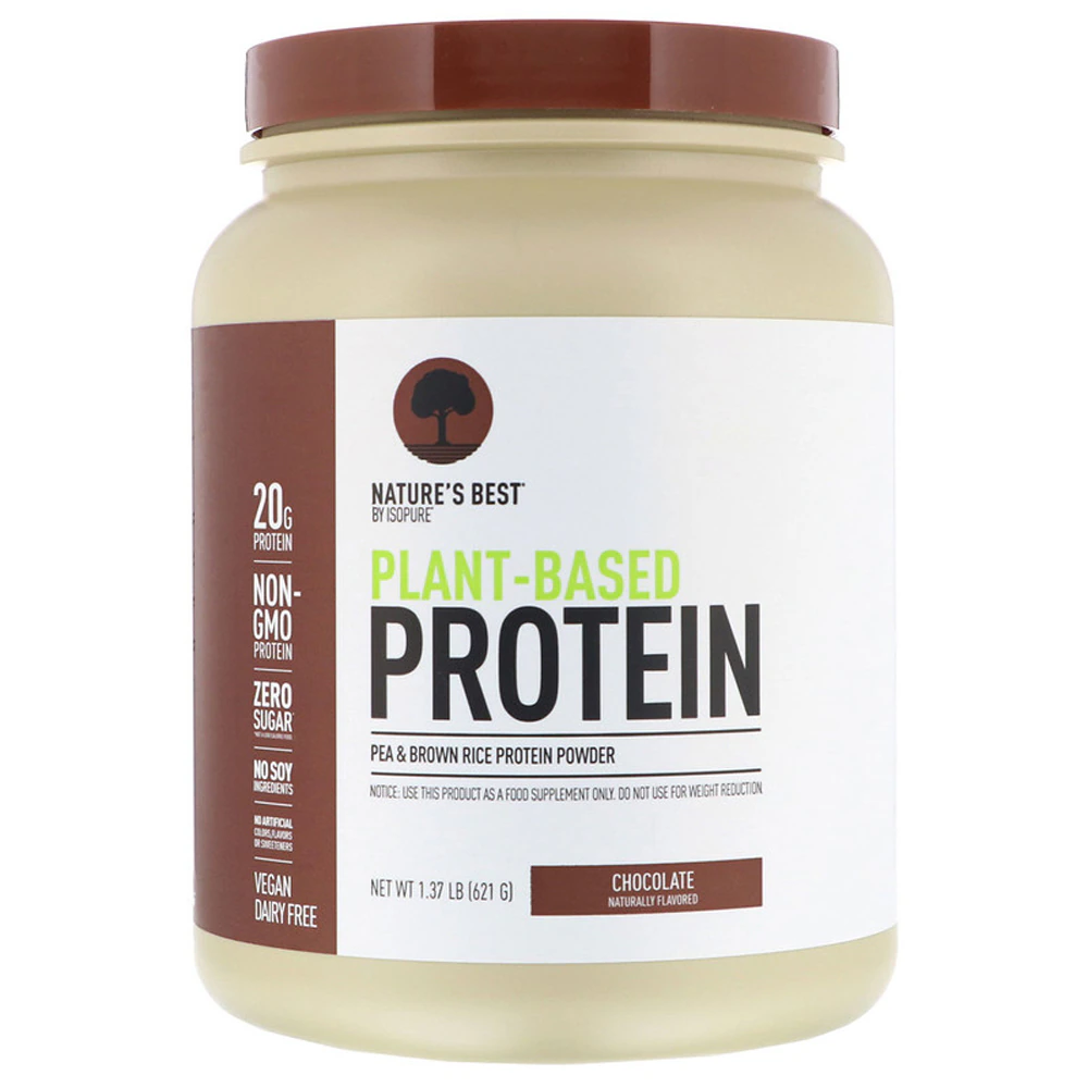 Isopure Plant-Based Pea & Brown Rice Protein Powder Chocolate -- 20 Servings