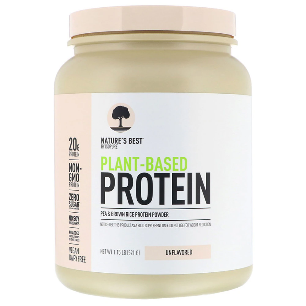 Isopure Plant-Based Pea & Brown Rice Protein Powder Unflavored -- 20 Servings