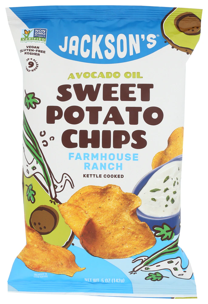 Jackson's Non-GMO Sweet Potato Chips Made With Premium Avocado Oil Farmhouse Ranch -- 5 oz
