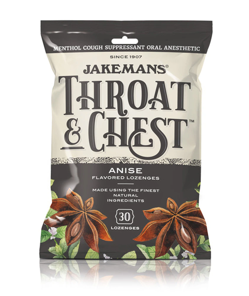 Jakemans Throat & Chest Flavored Lozenges Anise -- 30 Lozenges