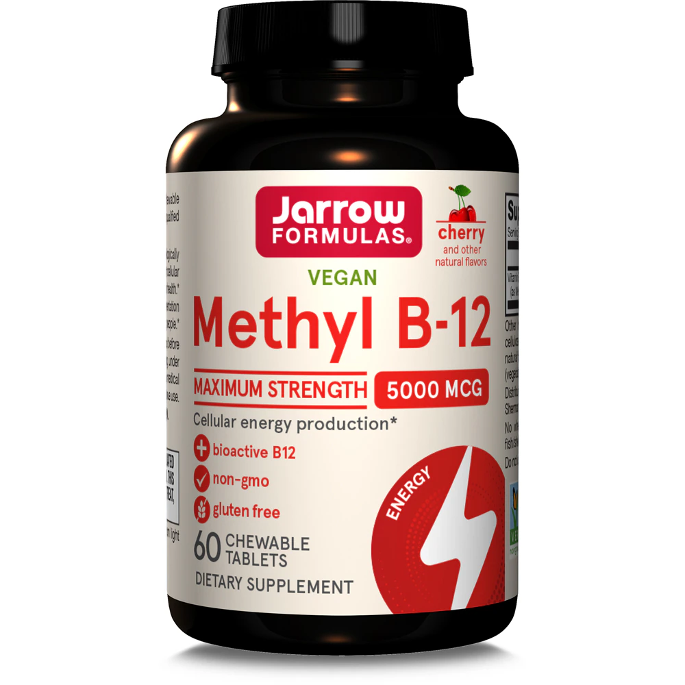Jarrow Formulas Methyl B-12 - Maximum Strength -- 5000 mcg - 60 Chewable Tablets