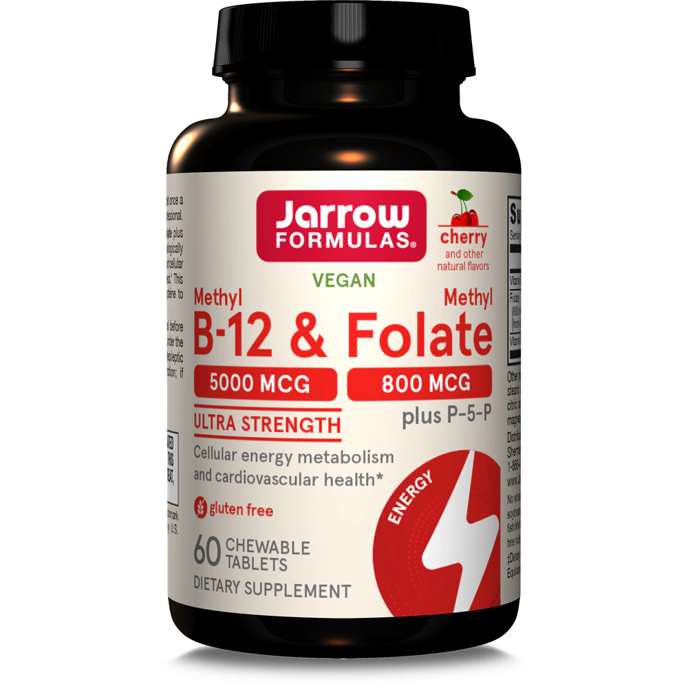 Jarrow Formulas Methyl B-12 & Methyl Folate -- 60 Chewable Tablets